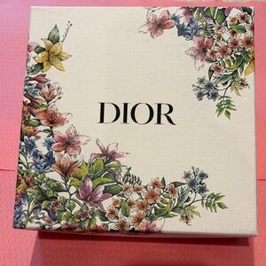 Dior Cream Floral Logo Box with Multicolor Blooms